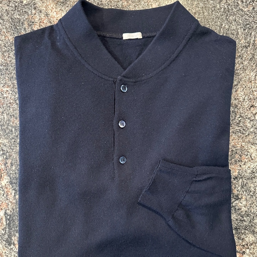 Malo Ultra-Fine Cashmere Quarter Button Mens Jumper 52 IT / 42 US